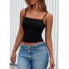 imagePRETTYGARDEN Built in Bra Tank Tops for Women Summer 2025 Sleeveless Spaghetti Strap Camisole Basic Crop Cute Going Out TopBlack