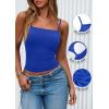 imagePRETTYGARDEN Built in Bra Tank Tops for Women Summer 2025 Sleeveless Spaghetti Strap Camisole Basic Crop Cute Going Out TopBlue