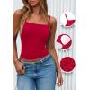 imagePRETTYGARDEN Built in Bra Tank Tops for Women Summer 2025 Sleeveless Spaghetti Strap Camisole Basic Crop Cute Going Out TopRed
