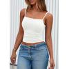 imagePRETTYGARDEN Built in Bra Tank Tops for Women Summer 2025 Sleeveless Spaghetti Strap Camisole Basic Crop Cute Going Out TopWhite