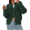 imagePRETTYGARDEN Cardigan Sweaters for Women Trendy Long Sleeve Open Front Button Down Jacket 2025 Fall Clothes Winter CoatsDark Green