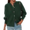 imagePRETTYGARDEN Cardigan Sweaters for Women Trendy Long Sleeve Open Front Button Down Jacket 2025 Fall Clothes Winter CoatsDark Green