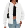 imagePRETTYGARDEN Cardigan Sweaters for Women Trendy Long Sleeve Open Front Button Down Jacket 2025 Fall Clothes Winter CoatsWhite