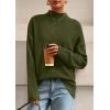 imagePRETTYGARDEN Casual Long Sleeve Oversized Sweaters for Women 2025 Loose Mock Neck Pullover Sweater Ribbed Knit Fall ClothesArmy Green