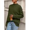 imagePRETTYGARDEN Casual Long Sleeve Oversized Sweaters for Women 2025 Loose Mock Neck Pullover Sweater Ribbed Knit Fall ClothesArmy Green