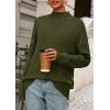 imagePRETTYGARDEN Casual Long Sleeve Oversized Sweaters for Women 2025 Loose Mock Neck Pullover Sweater Ribbed Knit Fall ClothesArmy Green