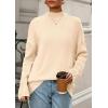 imagePRETTYGARDEN Casual Long Sleeve Oversized Sweaters for Women 2025 Loose Mock Neck Pullover Sweater Ribbed Knit Fall ClothesBeige