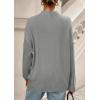 imagePRETTYGARDEN Casual Long Sleeve Oversized Sweaters for Women 2025 Loose Mock Neck Pullover Sweater Ribbed Knit Fall ClothesGrey