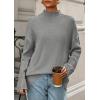 imagePRETTYGARDEN Casual Long Sleeve Oversized Sweaters for Women 2025 Loose Mock Neck Pullover Sweater Ribbed Knit Fall ClothesGrey