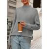 imagePRETTYGARDEN Casual Long Sleeve Oversized Sweaters for Women 2025 Loose Mock Neck Pullover Sweater Ribbed Knit Fall ClothesGrey