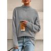 imagePRETTYGARDEN Casual Long Sleeve Oversized Sweaters for Women 2025 Loose Mock Neck Pullover Sweater Ribbed Knit Fall ClothesGrey