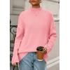 imagePRETTYGARDEN Casual Long Sleeve Oversized Sweaters for Women 2025 Loose Mock Neck Pullover Sweater Ribbed Knit Fall ClothesPink