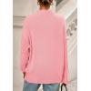 imagePRETTYGARDEN Casual Long Sleeve Oversized Sweaters for Women 2025 Loose Mock Neck Pullover Sweater Ribbed Knit Fall ClothesPink