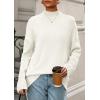 imagePRETTYGARDEN Casual Long Sleeve Oversized Sweaters for Women 2025 Loose Mock Neck Pullover Sweater Ribbed Knit Fall ClothesWhite