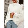 imagePRETTYGARDEN Casual Long Sleeve Oversized Sweaters for Women 2025 Loose Mock Neck Pullover Sweater Ribbed Knit Fall ClothesWhite