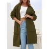 imagePRETTYGARDEN Fall Long Sleeve Cardigan Sweaters for Women 2025 Trendy Winter Open Front Loose Knitted Cardigans with PocketsArmy Green