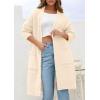 imagePRETTYGARDEN Fall Long Sleeve Cardigan Sweaters for Women 2025 Trendy Winter Open Front Loose Knitted Cardigans with PocketsBeige