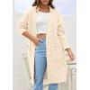 imagePRETTYGARDEN Fall Long Sleeve Cardigan Sweaters for Women 2025 Trendy Winter Open Front Loose Knitted Cardigans with PocketsBeige
