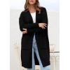 imagePRETTYGARDEN Fall Long Sleeve Cardigan Sweaters for Women 2025 Trendy Winter Open Front Loose Knitted Cardigans with PocketsBlack