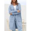 imagePRETTYGARDEN Fall Long Sleeve Cardigan Sweaters for Women 2025 Trendy Winter Open Front Loose Knitted Cardigans with PocketsBlue