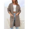 imagePRETTYGARDEN Fall Long Sleeve Cardigan Sweaters for Women 2025 Trendy Winter Open Front Loose Knitted Cardigans with PocketsBrown