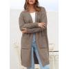 imagePRETTYGARDEN Fall Long Sleeve Cardigan Sweaters for Women 2025 Trendy Winter Open Front Loose Knitted Cardigans with PocketsBrown