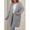 imagePRETTYGARDEN Fall Long Sleeve Cardigan Sweaters for Women 2025 Trendy Winter Open Front Loose Knitted Cardigans with PocketsLight Grey
