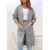imagePRETTYGARDEN Fall Long Sleeve Cardigan Sweaters for Women 2025 Trendy Winter Open Front Loose Knitted Cardigans with PocketsLight Grey