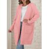 imagePRETTYGARDEN Fall Long Sleeve Cardigan Sweaters for Women 2025 Trendy Winter Open Front Loose Knitted Cardigans with PocketsPink
