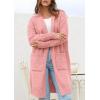 imagePRETTYGARDEN Fall Long Sleeve Cardigan Sweaters for Women 2025 Trendy Winter Open Front Loose Knitted Cardigans with PocketsPink