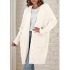 imagePRETTYGARDEN Fall Long Sleeve Cardigan Sweaters for Women 2025 Trendy Winter Open Front Loose Knitted Cardigans with PocketsWhite