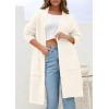 imagePRETTYGARDEN Fall Long Sleeve Cardigan Sweaters for Women 2025 Trendy Winter Open Front Loose Knitted Cardigans with PocketsWhite
