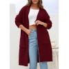 imagePRETTYGARDEN Fall Long Sleeve Cardigan Sweaters for Women 2025 Trendy Winter Open Front Loose Knitted Cardigans with PocketsWine Red