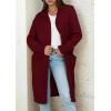 imagePRETTYGARDEN Fall Long Sleeve Cardigan Sweaters for Women 2025 Trendy Winter Open Front Loose Knitted Cardigans with PocketsWine Red