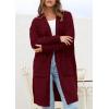 imagePRETTYGARDEN Fall Long Sleeve Cardigan Sweaters for Women 2025 Trendy Winter Open Front Loose Knitted Cardigans with PocketsWine Red