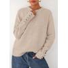 imagePRETTYGARDEN Fall Sweaters for Women 2025 Cozy Casual Crewneck Pullover Button Long Sleeve Knit Tops Winter Fashion ClothingBeige