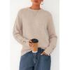 imagePRETTYGARDEN Fall Sweaters for Women 2025 Cozy Casual Crewneck Pullover Button Long Sleeve Knit Tops Winter Fashion ClothingBeige
