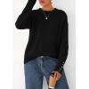 imagePRETTYGARDEN Fall Sweaters for Women 2025 Cozy Casual Crewneck Pullover Button Long Sleeve Knit Tops Winter Fashion ClothingBlack