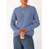 imagePRETTYGARDEN Fall Sweaters for Women 2025 Cozy Casual Crewneck Pullover Button Long Sleeve Knit Tops Winter Fashion ClothingBlue