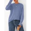 imagePRETTYGARDEN Fall Sweaters for Women 2025 Cozy Casual Crewneck Pullover Button Long Sleeve Knit Tops Winter Fashion ClothingBlue