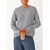 imagePRETTYGARDEN Fall Sweaters for Women 2025 Cozy Casual Crewneck Pullover Button Long Sleeve Knit Tops Winter Fashion ClothingGrey