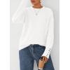 imagePRETTYGARDEN Fall Sweaters for Women 2025 Cozy Casual Crewneck Pullover Button Long Sleeve Knit Tops Winter Fashion ClothingWhite
