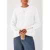imagePRETTYGARDEN Fall Sweaters for Women 2025 Cozy Casual Crewneck Pullover Button Long Sleeve Knit Tops Winter Fashion ClothingWhite