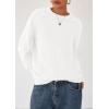 imagePRETTYGARDEN Fall Sweaters for Women 2025 Cozy Casual Crewneck Pullover Button Long Sleeve Knit Tops Winter Fashion ClothingWhite