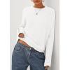 imagePRETTYGARDEN Fall Sweaters for Women 2025 Cozy Casual Crewneck Pullover Button Long Sleeve Knit Tops Winter Fashion ClothingWhite