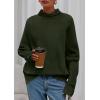 imagePRETTYGARDEN Fall Sweaters for Women 2025 Winter Clothing Batwing Long Sleeve Casual Tops Loose Knit Turtleneck SweaterArmy Green