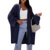 imagePRETTYGARDEN Long Cardigan Sweaters for Women Trendy Fall 2025 Oversized Knit Sweater Jacket Coats Winter Fashion ClothingDark Royal Blue