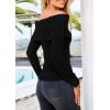 imagePRETTYGARDEN Off The Shoulder Sweater for Women 2025 Fall Fashion Cute Long Sleeve Tops Winter Ribbed Pullover Knit OutfitsBlack
