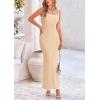 imagePRETTYGARDEN Spring Dresses for Women 2025 Summer Resort Wear Sexy Bodycon Sundress Spaghetti Strap Vacation Maxi DressApricot