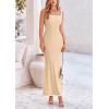 imagePRETTYGARDEN Spring Dresses for Women 2025 Summer Resort Wear Sexy Bodycon Sundress Spaghetti Strap Vacation Maxi DressApricot